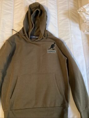 Ladies Kangol Olive Hoodie with Kangaroo Logo